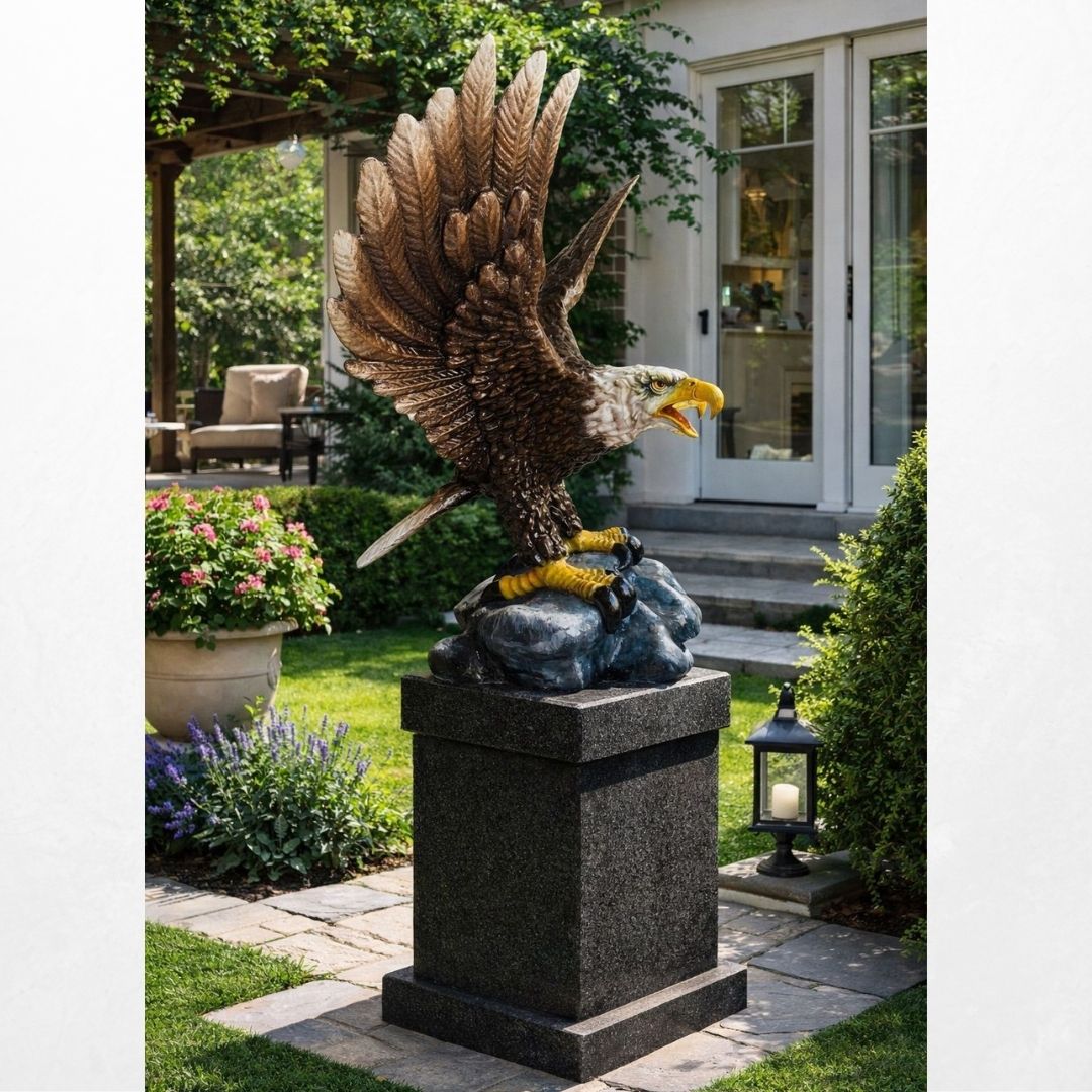 Lüks villa bahçesi dekorasyonu için büyük  kartal heykeli