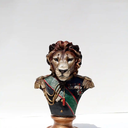 Aslan Heykeli Biblo | Komutan Aslan Büstü 29cm – Dekoratif Heykel Süs Eşyası Görsel 2 ürün fotoğrafı — Lamithra Art