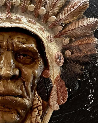 Native American Bust Wall Sculpture Görsel 4 ürün fotoğrafı — Lamithra Art